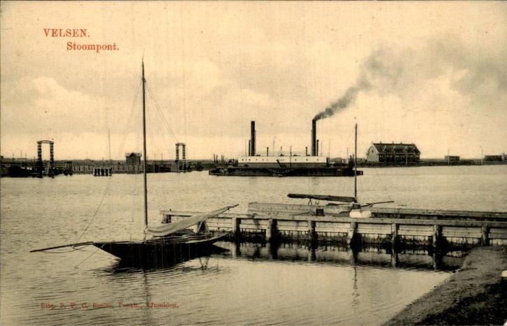 Velsem- Stoompont, Verzamelen, Ansichtkaarten | Nederland, Gelopen, Noord-Holland, Voor 1920, Ophalen of Verzenden