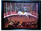 Kees Maks '' Circus '' olieverf op paneel 50 x 40 cm, Verzenden