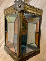 Antieke lamp met gekleurd glas., Antiek en Kunst, Antiek | Lampen, Ophalen