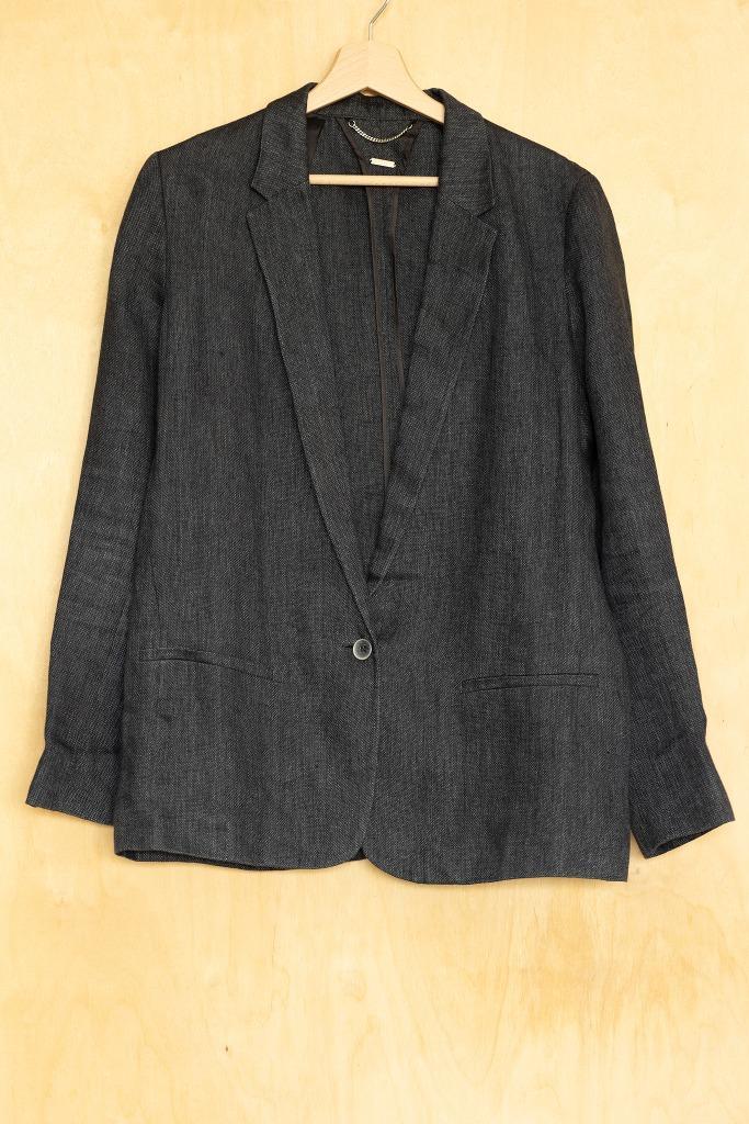 Massimo Dutti 100% linnen grijs jasje, blazer 42 L, Kleding | Dames, Jasjes, Kostuums en Pakken, Zo goed als nieuw, Maat 42/44 (L)