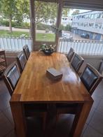 Grote eikenhouten tafel + 6 stoelen, Huis en Inrichting, Tafels | Eettafels, Ophalen of Verzenden