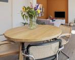 Houten ronde tafel, Huis en Inrichting, Tafels | Eettafels, Ophalen, Rond, Zo goed als nieuw, 100 tot 150 cm