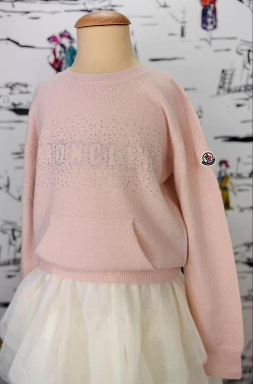 Moncler roze wollen trui meisje maat 10 (320 euro), Kinderen en Baby's, Kinderkleding | Maat 134, Zo goed als nieuw, Meisje, Trui of Vest