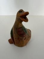 Handgesneden houten eend – folk art, Verzamelen, Beelden en Beeldjes, Ophalen of Verzenden, Zo goed als nieuw, Dier