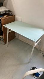 Bureau ikea 60x100cm glazen blad, Huis en Inrichting, Bureaus, Ophalen, Gebruikt, Bureau