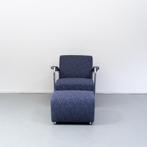 1x Leolux Scylla fauteuil blauw rondjes motief + hocker, Niet ingevuld, Niet ingevuld, Leer, Ophalen of Verzenden