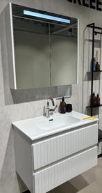 Badmeubel set ribbel wit Proline serie 80 cm, Ophalen, Overige typen, 50 tot 100 cm, Zo goed als nieuw