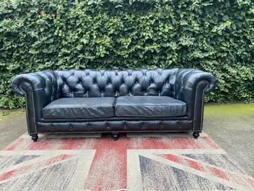 Xxl 220 breed Chesterfield stoere industriële leren bank beschikbaar voor biedingen