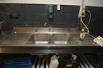 RVS werkbank met spoelbakken, Ophalen, Gebruikt, 170 cm of meer