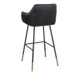 Bronx71 Velvet barkruk Fiona zwart 65-70 cm, Ophalen, 60 tot 90 cm, Zo goed als nieuw, Metaal