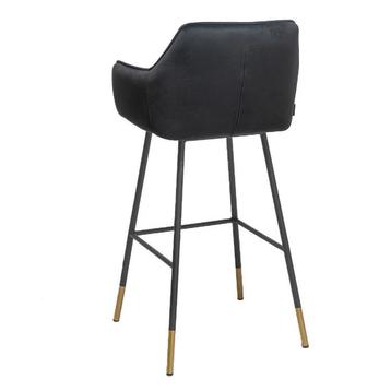 Bronx71 Velvet barkruk Fiona zwart 65-70 cm beschikbaar voor biedingen