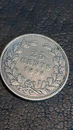 25 cent 1898 wilhelmina, Postzegels en Munten, Munten | Nederland, Koningin Wilhelmina, Ophalen of Verzenden, 25 cent