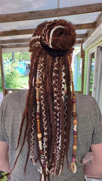14 SE synthetische dreadlocks accent partial set bruin rood beschikbaar voor biedingen