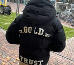 In gold we trust jas, Kleding | Heren, Jassen | Winter, Ophalen of Verzenden, Gedragen, Maat 48/50 (M), Zwart