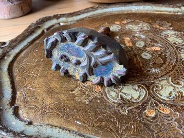 Prachtige houten batik stempel met patina, houten stempel beschikbaar voor biedingen