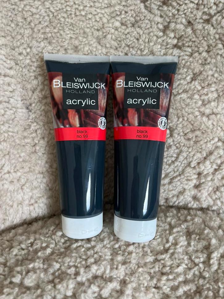 Van Bleiswijck acrylverf Black no. 99. Cadeautip!, Hobby en Vrije tijd, Schilderen, Nieuw, Acrylverf, Verzenden