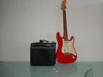gitaar set,mooie rood/wit electrische gitaar(slolid body), Muziek en Instrumenten, Met versterker, Zo goed als nieuw, Solid body