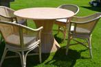 Bamboe rotan webbing eethoek tafel natuurstenen blad stoelen, Ophalen, N, N, 4 tot 6 stoelen
