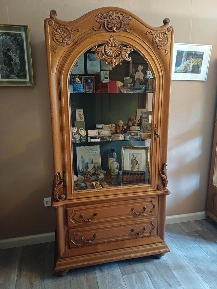 Antieke Mechelse Vitrinekast Eikenhout, Antiek en Kunst, Antiek | Meubels | Kasten, Ophalen