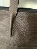 Manfield taupe leren dames/schoudertas 40 x 33 x 8 cm, Verzenden, Zo goed als nieuw, Bruin, Shopper