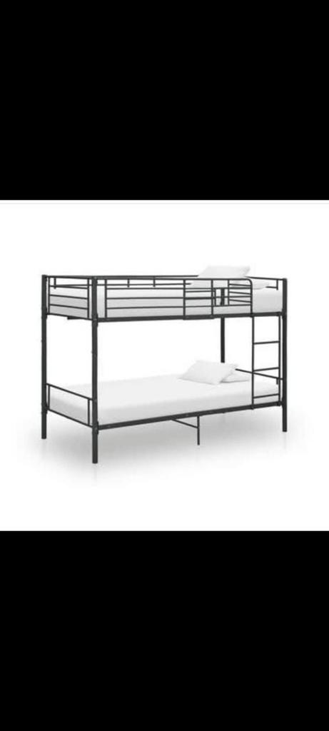 Stapelbed zwart, Huis en Inrichting, Slaapkamer | Stapelbedden en Hoogslapers, Zo goed als nieuw, Stapelbed, 200 cm, Tweepersoons
