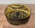 Set groene borden - vintage retro servies Valcara, Ophalen, Gebruikt, Keramiek, Onbekend