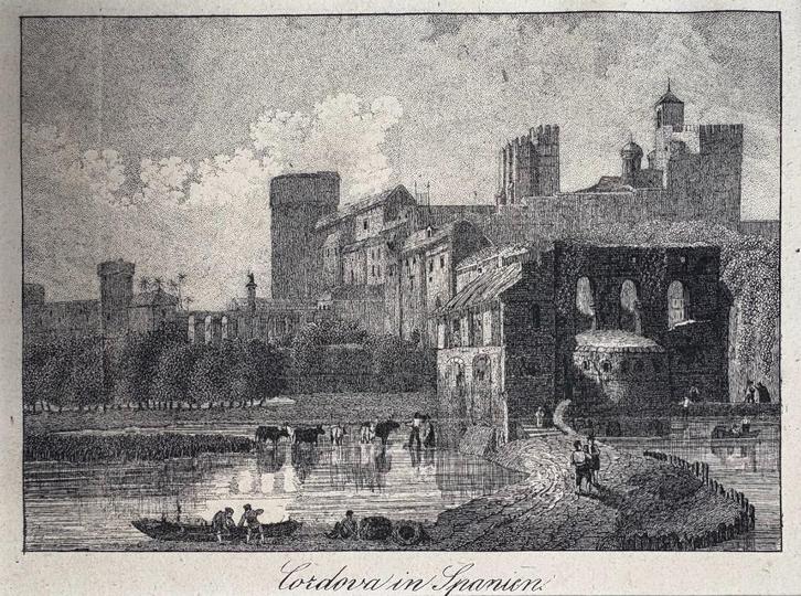 Gravure van de stad Córdoba (David Roberts & J.C. Armytage), Antiek en Kunst, Kunst | Etsen en Gravures, Ophalen of Verzenden