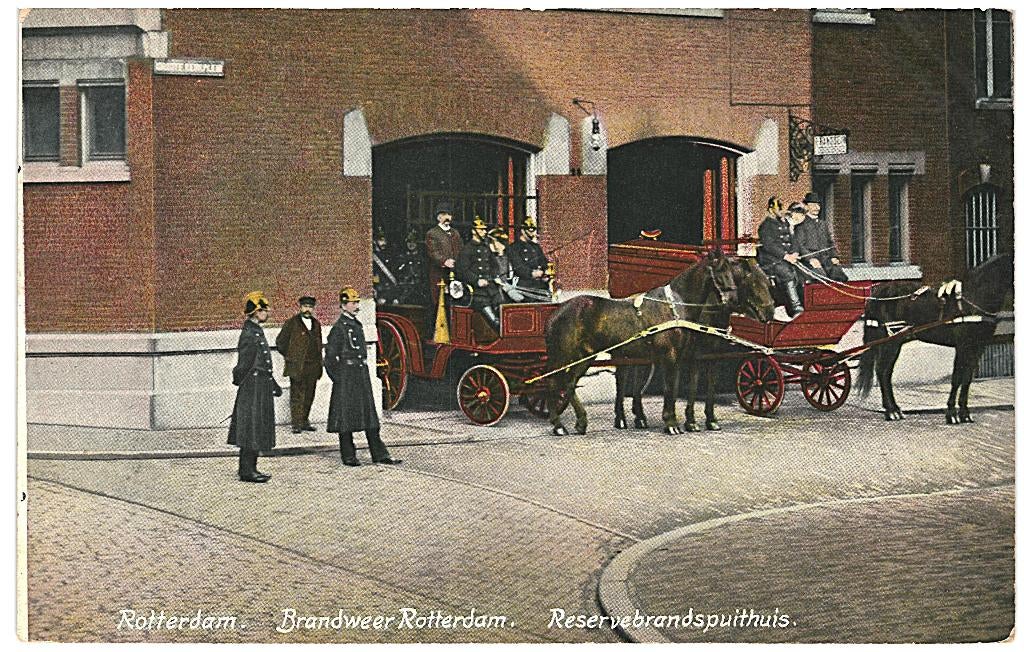 963513 Brandweer Rotterdam 1908 Nette Oud kaart onbeschreven, Verzamelen, Ansichtkaarten | Nederland, Ongelopen, Zuid-Holland