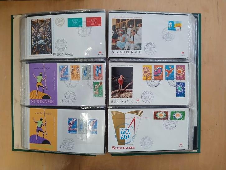 Eerste dag Enveloppen Suriname (Estafette Franeker), Postzegels en Munten, Postzegels | Eerstedagenveloppen, Beschreven, Rest van de wereld