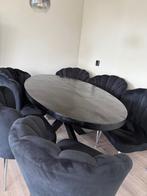 Mangohout eettafel 180 cm + 6 stoelen, Ophalen, 50 tot 100 cm, Zo goed als nieuw, Metaal
