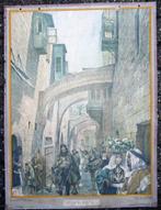 Oude schoolplaat met oud straatje in Jeruzalem, Ophalen of Verzenden, Geschiedenis