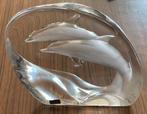 Mats Jonasson glazen sculptuur dolfijnen, Antiek en Kunst, Ophalen of Verzenden