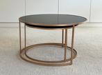 PTMD salontafel set, rond, goud / zwart, Huis en Inrichting, Ophalen, Gebruikt, Rond, 50 tot 100 cm