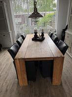Teakhouten Eettafel ,, stoelen ook tekoop, Gebruikt, 100 tot 150 cm, Teakhout, 200 cm of meer