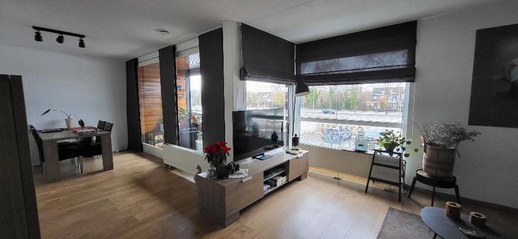 raamdecoratie raam + schuifpui antraciet bruinachtig, Huis en Inrichting, Stoffering | Gordijnen en Lamellen, Zo goed als nieuw