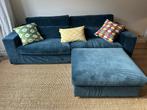 Bank & hocker (donkerblauw), Ophalen, Zo goed als nieuw, 75 tot 100 cm