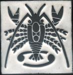 Vintage Westraven reliëf wandtegel Sterrenbeeld Kreeft, Antiek en Kunst, Ophalen of Verzenden