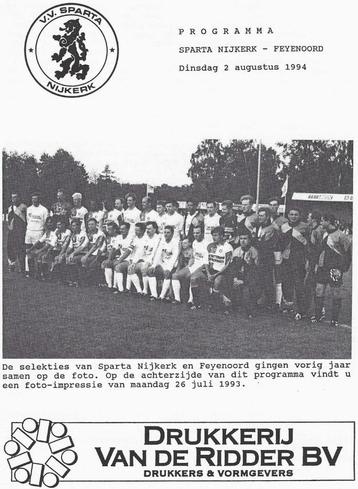 Programma 94-95 Sparta Nijkerk - Feyenoord beschikbaar voor biedingen