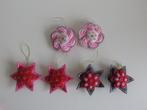 6 kersthangers van vilt met kraaltjes bloemen en sterren, Ophalen of Verzenden, Zo goed als nieuw
