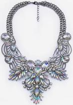Nieuw mooie grote Strass ketting Crystal AB, Ophalen of Verzenden, Nieuw, Zilver, Overige materialen