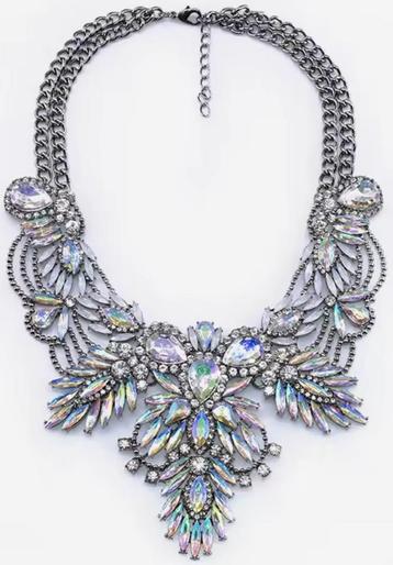Nieuw mooie grote Strass ketting Crystal AB beschikbaar voor biedingen