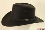 cowboy Western hoed Hawkins zwart leer mt 57, 58, 59, 60 NEW, Kleding | Dames, Carnavalskleding en Feestkleding, Nieuw, Maat 42/44 (L)
