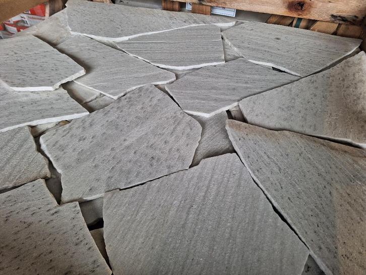 wand en vloer flagstones Brasil White Kwartsiet, Tuin en Terras, Grind, Keien en Split, Nieuw, Overige typen, Ophalen