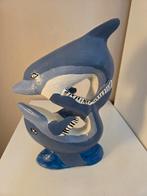 Dolfijnenbeeld van hout, 33 cm, Ophalen of Verzenden, Zo goed als nieuw, Beeldje of Figuurtje