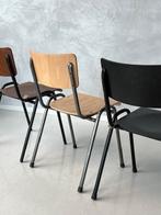 Retro eettafelstoelen nieuw schoolstoelen horeca prijs p/st, Jaren 60, Bruin, NL, Ophalen of Verzenden
