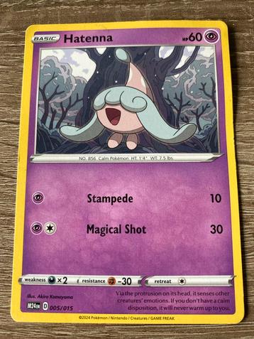 Pokemonkaart Hatenna 005/015 beschikbaar voor biedingen