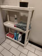 Witte plastic badkamerrek met 3 planken, Ophalen of Verzenden, Zo goed als nieuw