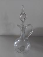 Glazen karaf met handvat en stolp, Antiek en Kunst, Antiek | Glas en Kristal, Ophalen of Verzenden