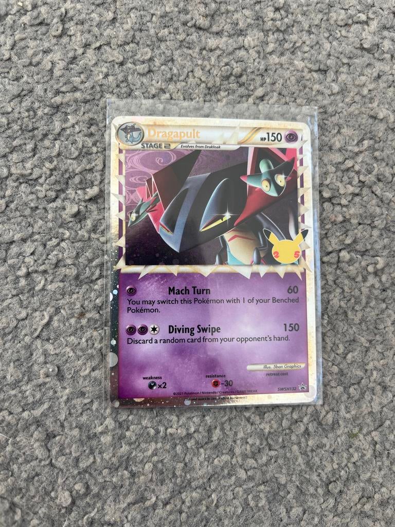 Zeldzame Dragapult Pokemon Kaart, Ophalen of Verzenden, Zo goed als nieuw, Losse kaart, Foil