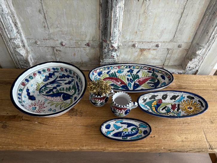 Handbeschilderd servies uit Tunesie - 1001 nacht, Huis en Inrichting, Keuken | Servies, Schaal of Schalen, Overige stijlen, Ophalen of Verzenden